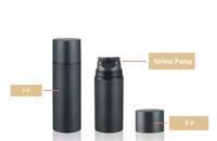 Bouteille pour produits cosmétiques, flacon à pompe sans air, noir, réutilisable, PP mat, sans air, capacité de 30, 50, 80, 100 et 150ml