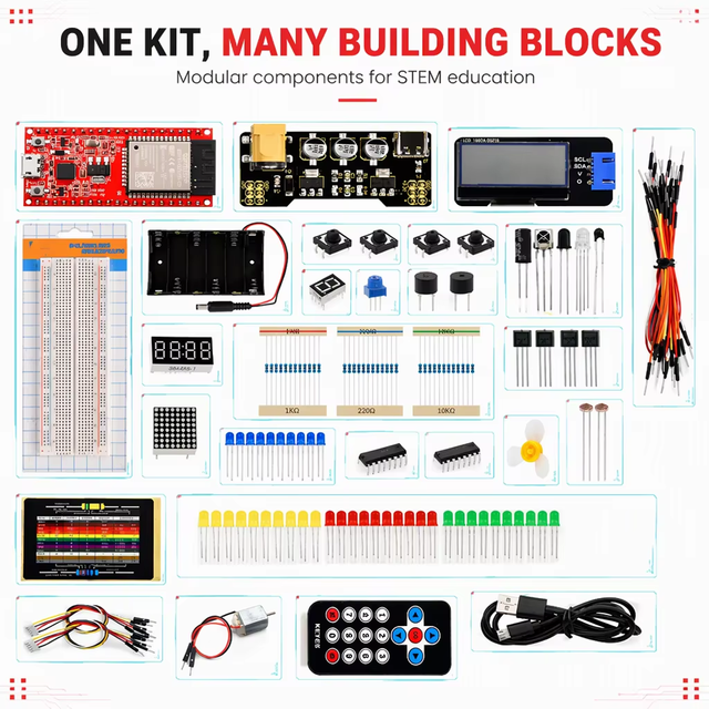 ESP32 Starter Kit Educational Kits STEM Education Kit Electronics Kit ESP32 Development Board Kit  Coding Kit for Schools
