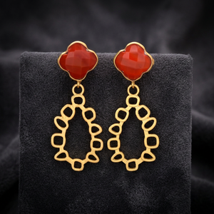 ต่างหูทองเหลืองทำมือสไตล์ชาติพันธุ์ ชุบทอง 14K/18K ประดับอัญมณี แบรนด์ Unisex ขายส่ง ผู้ผลิตจากรัฐราชสถาน - Product Image 2