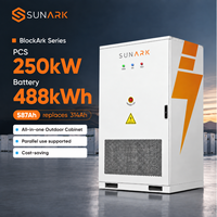 Batterie Sunark Lifepo4 250 kW 488 kWh, armoire de stockage d'énergie industrielle et commerciale, système de batterie solaire haute tension, Bess CE