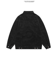 Coupe-vent américain décontracté Style Cargo Janeck Sweater Men Denim Fabric Woven Varsity Jacket Casual Jacket Brodé