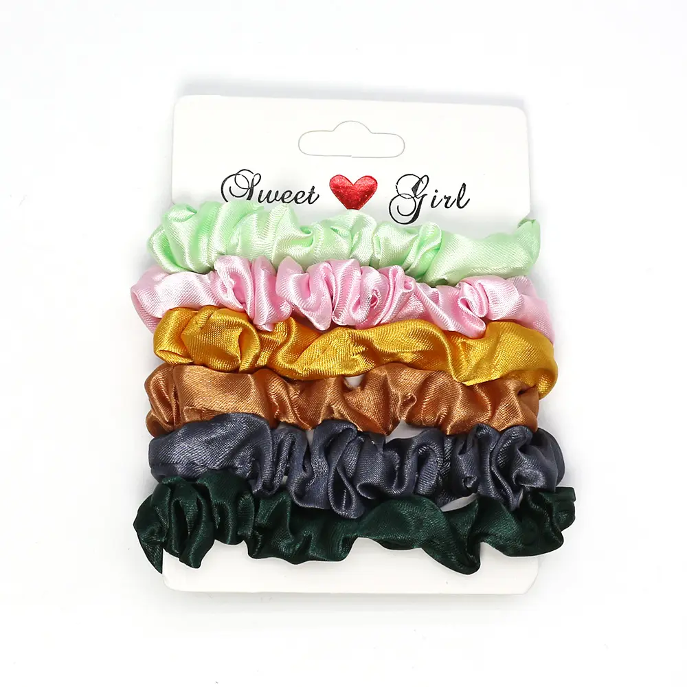 Moq rendah Fashion warna-warni rambut tali elastis Set pak sutra Scrunchies rambut Scrunchies gadis dekorasi ikat rambut