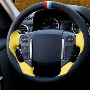 Para <span class=keywords><strong>Audi</strong></span> S3 8V Sportback S1 8X S4 B8 Avant S5 8T S6 C7 S7 G8 RS Q3 8U SQ5 8R DIY cuero genuino gamuza <span class=keywords><strong>volante</strong></span> cubierta - Product Image 3