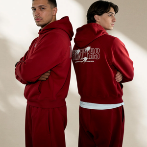 Conjunto Deportivo Personalizado con Logotipo, Sudadera con Capucha y Pantalones de Chándal de Algodón 100% Grueso de 500 g/m², Estilo Holgado, para Hombre - Product Image 1