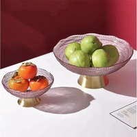 Plateau à fruits en verre vintage de luxe léger, fait main et écologique, pour salon, table basse, événements, plateau à collations