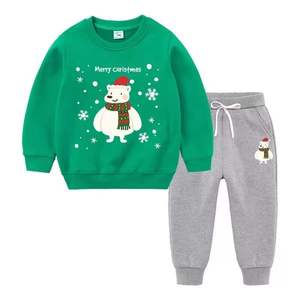De Navidad moda 100% algodón Boutique 2 piezas bebé niño suéter chándales - Product Image 3