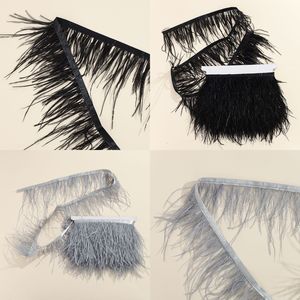 Ruban de plumes d'autruche de Nantong 10-12 cm pour la décoration de vêtements et les accessoires de bijoux DIY - Product Image 4