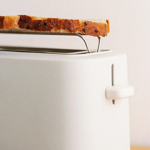 전기 플라스틱 2슬라이스 토스터 6단계 온도 조절 베이글 슬라이스 넓은 슬롯 탈착식 빵가루 트레이 재가열 기능 가정용 - Product Image 6