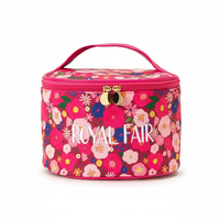 Sac de rangement pour maquillage Royal Fair Custom Beauty, en forme de baril, avec emplacements pour pinceaux, sac cylindrique pour cosmétiques, pour filles et enfants