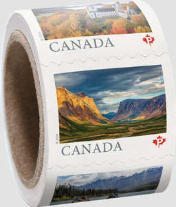 Etiquetas de Envío en Rollo de Papel de Aluminio Ecológicas y Duraderas, 100 Etiquetas por Rollo, Tarifa Nacional Canadá 2024, Sellos Postales CA - Product Image 1