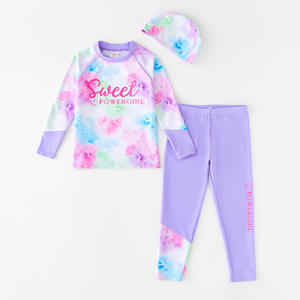 Fabricante de Maiôs Modestos para Crianças 2025, Conjunto de Praia para Meninas com Proteção UV 50+, Roupa de Mergulho em 3 Peças - Product Image 1