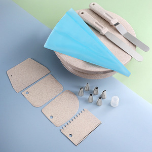 Ensemble de décoration de gâteaux avec plateau tournant, poche à douille et embouts pour gâteau d'anniversaire, DIY, usage domestique - Product Image 1