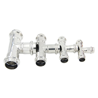 Raccord de tuyauterie en acier inoxydable à double collier trois voies DN15-DN100, connecteur en T à profil M à pression pour tuyaux à paroi mince basse pression