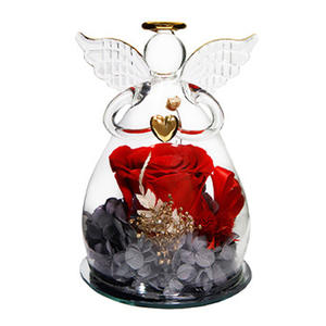 تخفيضات هائلة ملاك زجاج قبة زهور حقيقية محفوظة إلى الأبد هدايا فريدة لعيد الأم وعيد الميلاد وعيد الحب - Product Image 6