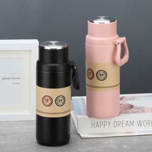 Custom 800ml 1000ml Double Wall 304 Stainless Steel Water Bottle Vacuum Insulated Handle 12-24 Hours Thermal Performance for - Product Image 5