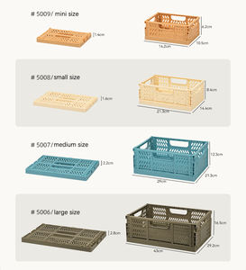 Vente chaude Organiseur de bureau personnalisé Panier de rangement empilable pliable en plastique Caisses pliables - Product Image 2