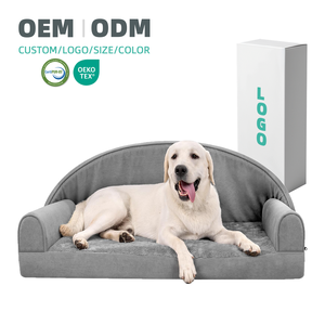 أسرة كلاب ملونة بحجم شعار مخصص مع أسرة نصف مظلة قابلة للغسل غطاء OEM ODM قابل للإزالة - Product Image 1