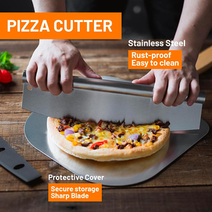 Bán buôn nhôm bánh Pizza vỏ xẻng đặt thép không gỉ Cutter với gấp tay cầm bằng gỗ công cụ bánh pizza dễ dàng lưu trữ - Product Image 4