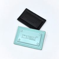 Étiquettes en métal et cuir personnalisées, plaques métalliques rivetées avec patchs en cuir PU, badges en cuir avec logo en relief pour vêtements de mode