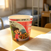 Bol en papier à double paroi personnalisé, écologique, de qualité alimentaire, avec couvercle, pour ramen, nouilles instantanées et soupes à emporter – Vente chaude