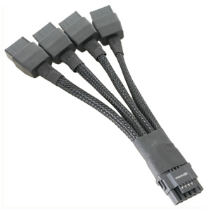 Câble adaptateur d'alimentation GPU PCI-E 180 degrés pour cartes graphiques RTX 4090 RTX 4080, 12VHPWR 16 broches (12+4) vers 3x8 broches 4x8 broches, câble PCIe 5.0 - Product Image 4