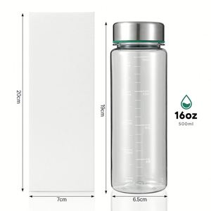 Botella de Agua Deportiva Tritan de 350 ml/500 ml con Logotipo Personalizado, Tapa de Acero Inoxidable, Libre de BPA, Transparente, para Gimnasio y Jugos - Product Image 3
