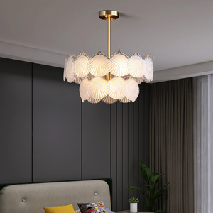 Lampadario a LED in Stile Nordico Moderno, Lampada da Soffitto in Rame, Cristallo e Ferro, Luce Bianca Calda 3000K AC per Isola Cucina e Sala da Pranzo - Product Image 5