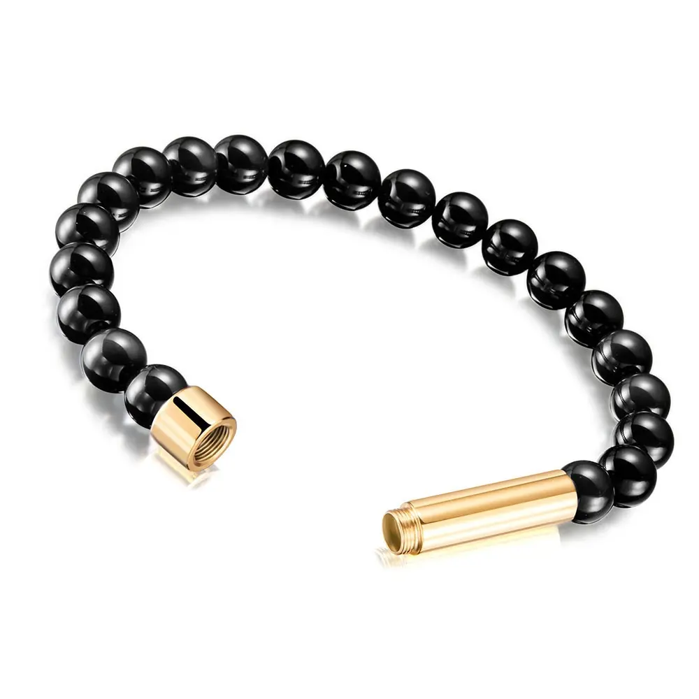 Adjustable Yoga Natural Volcanic Lava Rosary Secret Gift Elasticity Hidden Message Tube Bead Bracelet wish bracelet