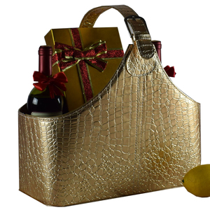 Cesta encantadora de lujo de alta calidad, cesta de regalo de Navidad de cuero, roja para fruta, flor, <span class=keywords><strong>vino</strong></span> vacío - Product Image 2