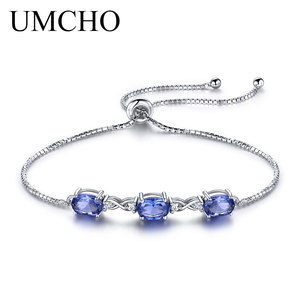 Pulseras de Plata de Ley 925, brazaletes para <span class=keywords><strong>mujer</strong></span>, pulsera de <span class=keywords><strong>tenis</strong></span> ajustable de <span class=keywords><strong>nano</strong></span> tanzanita, regalo de joyería de Navidad - Product Image 4