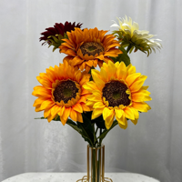 Fleur de tournesol artificielle en soie, fleur artificielle multicolores, fausse fleur de tournesol pour la décoration de la maison, les mariages et les fêtes
