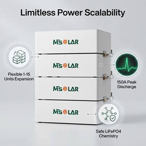 Batterie lithium-ion LiFePO4 Mutian 51,2 V 200 Ah 10,24 kWh 10 kWh, 8000 cycles, système solaire domestique mural - Product Image 1