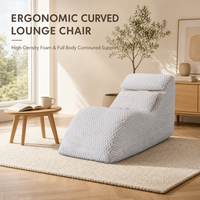 Moderner Minimalistischer Loungesessel Gepolsterter Stoff-Chaiselongue Einzelner Sessel für Schlafzimmer Wohnzimmer Möbel
