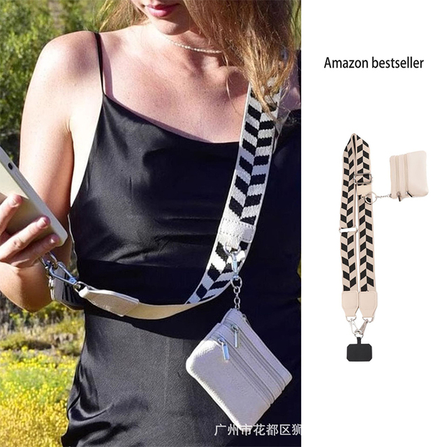 2026 High Quality OEM ODM Phone Strap with Zippered Pouch for Women Adjustable Cellphone Lanyard Crossbody with Anti-lost Wallet