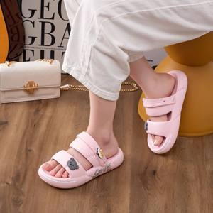 Sandales plates simples pour femmes, beige, semelle souple en EVA, légères, antidérapantes, pour l'été, pour l'extérieur, 35-40 - Product Image 2