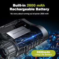 Jumelles de vision nocturne étanches 4K rechargeables, zoom numérique 8X, réglage de la luminosité sur 7 niveaux, enregistrement vidéo, portée de 250 à 350 m