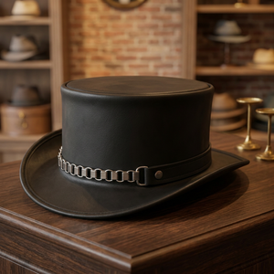 Chapeau de cowboy artisanal en cuir véritable, couleur noire personnalisée, qualité supérieure, mode unisexe, quatre saisons, voyage, décontracté, plage BS - Product Image 2