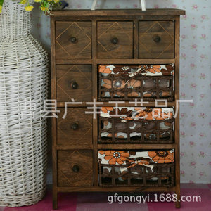 Armoire de rangement en bois à 9 tiroirs en bois de Paulownia, meuble de salon et de chambre à coucher, organisateur de rangement marron - Product Image 4