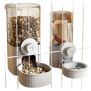 Distributeur automatique de nourriture et d'eau pour animaux de compagnie de grande capacité, moderne, suspendu, en plastique solide, pour chiens et chats, utilisation en intérieur - Product Image 1