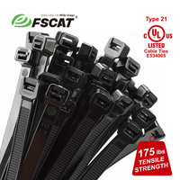 Vente en gros d'usine, attaches à glissière robustes de 175 lb, 500 mm, attaches pour câbles en nylon en vrac, homologuées UL, attaches pour câbles noires pour les distributeurs industriels