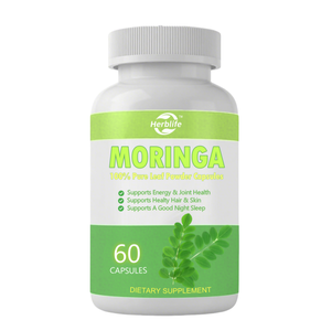 Supplément en gros de capsules de Moringa extrait de plante en poudre de Moringa pur pour la santé immunitaire et intestinale avec marque privée - Product Image 1