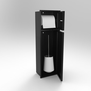 Moderna caja de pañuelos montada en la pared, cepillo de baño, nicho, puerta de almacenamiento de acero inoxidable, <span class=keywords><strong>portarrollos</strong></span> de papel abierto - Product Image 2