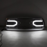 Grille avant chromée Big Horn + coque chromée avec lumière LED pour 13-18 Dodge Ram 1500