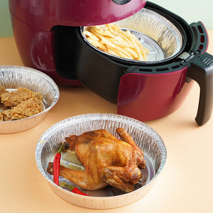 Assiettes jetables en aluminium pour friteuse à air, four, cuisson, grillades, résistantes à l'huile, épaisses, couleur unie, 4 cm - Product Image 1
