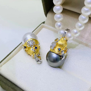 Soporte para Colgante de Plata S925 con Perlas DIY 31124, para Piedras Preciosas Redondas y Planas de 12-15 mm, Soporte para Collar de Moda, Empacado en Bolsa - Product Image 3