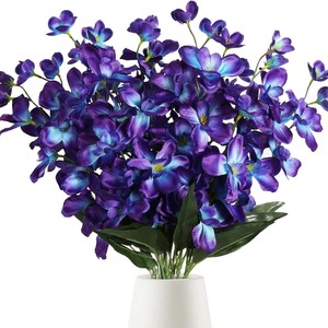 Artificial Silk Single Stem Cattleya Bendable Floral Wedding Decoration Photography Background Desktop <b>Ornament</b> - Product Image 1