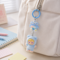 Porte-clés animal en peluche floqué, sac surprise, pendentif de dessin animé, accessoire de décoration DIY pour bureau et voiture