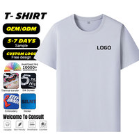 T-shirt personnalisé brodé avec logo, vêtements de travail amples et unisexes, t-shirts respirants à col rond pour hommes