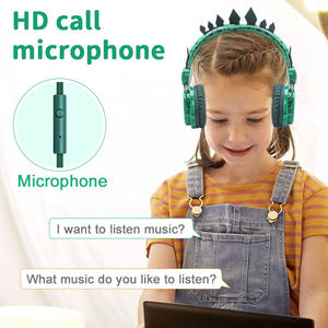 หูฟังแบบมีสายยูนิคอร์นน่ารักพร้อมไมโครโฟนไดโนเสาร์ชุดหูฟังแจ็คเสียง - Product Image 2