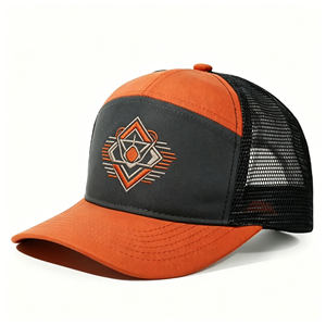 Multi-Panel Mesh Back Trucker Baseball <b>Cap</b> with Custom Embroidery Logo, Unisex Sports <b>Hat</b> - Product Image 3